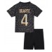 Paris Saint-Germain Manuel Ugarte #4 Barnkläder Tredje matchtröja till baby 2023-24 Kortärmad (+ Korta byxor) Billigt
